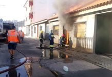 Incendio en una casa de la calle Enseñanza