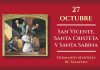 Santoral del 27 de octubre. Bartolomé, Cristeta, Frumencio, Namancio, Oterano, Sabina, Trásea, Vicente y Gaudioso.