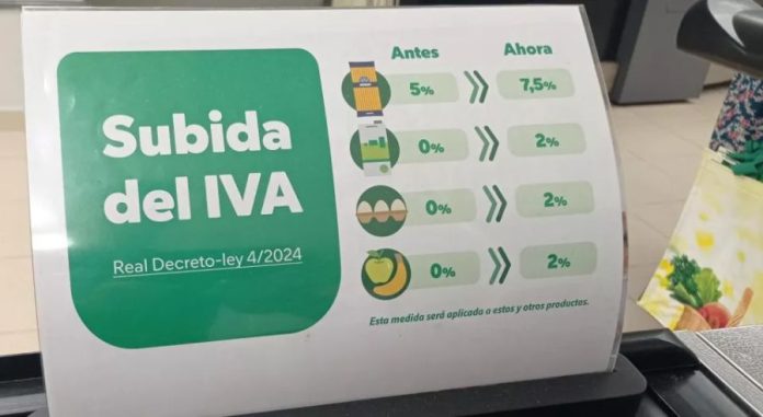 CARTEL MERCADONA SUBIDA IVA