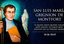 Santoral del 28 de abril. Luis María, Pedro, Prudencio, Agapio, Caralipo, Juana, Pánfilo y Afrodisio.