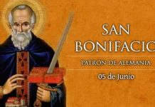 Santoral del 5 de junio. Eoban, Adelario, Vintrungo, Gualterio, Amundo, Sevibaldo, Bosa, Vacaro, Gundecaro, Eluro, Atevulfo, Bonifacio, Doroteo, Eutiquio, Franco, Ilidio y Pedro.