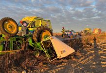 Ampliación de la noticia sobre el accidente ocurrido esta mañana entre un tractor y un turismo en la CM-3111