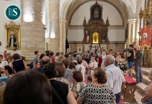 La Cofradía del Ecce-Homo celebra la festividad de la Virgen de los Dolores en una concurrida misa en la Asunción